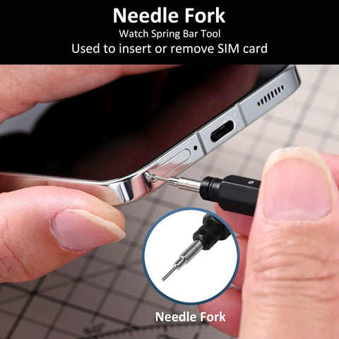 Premium Watch Band Tool Kit For Easy Removal And Installation Of Spring Bar Pins, Stainless Steel Fork Tool used for SIM card insertion
