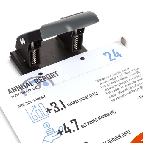 2 Hole Punch For Papers With 28 Sheet Capacity, Durable Metal Construction, Comfortable Padded Handle, Easy Lock For Storage, Alignment Guide