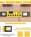 Heavy Duty Six Outlet Power Strip With Bright Led Worklight And Dual Usb Charging Ports For Fast Device Connections on wall mount.