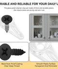 50 Pack Clear Flush Cabinet Glass Retainer Clips With 16Mm Screws Heavy Duty Snap Lock showing clear clip and black screw, for secure glass mounting.