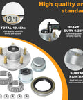 Trailer Hub Kit 5 Bolt 4.5 Inch For 1 To 1.375 Inch Tapered Axles With 84 Spindle Includes L44649 And L68149 Outer Bearings