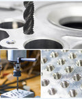 Close-up of Premium M2 HSS Spiral Flute Thread Tap Built For 7/16-14 Unc Machinery used for threading in metal holes.