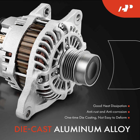 Alternator Drop In Compatible With Jeep Compass Patriot 2007 Through 2017 Chrysler 200 2011 Through 2013 Sebring 2007 Through 2010 Dodge Avenger 2008 Through 2013 Caliber 2007 Through 2012 1.8L 2.0L 2.4L 115A 12V CW 6 Groove Pulley High Output die-cast aluminum alloy shown