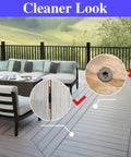 Hidden Deck Fasteners Kit With Stainless Steel Screws And Drill Bits For Composite Decking Pro Grade DIY Friendly Universal Decorative Plate Clamps 100 Piece Set For Clean Neat Flawless Install shown on outdoor deck