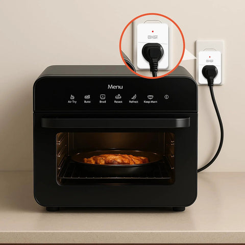 Slick Compact Single Outlet Surge Protector With Flat Plug And Led Indicator For Fridges Computers Tvs And Home Electronics Sweet 540 Joule Power Spike Shield 15 Amp Wall Mount Guard positioned with oven.