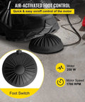 Heavy Duty Electric Drain Auger With Sharp Rotary Blades And Foot Switch For Smashing Backed Up Lines In One To Four Inch Pipes Using Tangle Free Steel Core Snake foot switch for easy motor control.