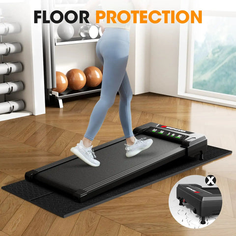 Heavy Duty Floor Protector Mat For Home Gym Equipment 55 By 24 Inches, Quarter Inch Thick, Foldable Floor Pad under treadmill