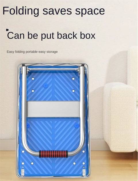 Heavy Duty Platform Cart With Removable Wire Fence Converts To Flatbed, 400kg Capacity, Quiet 12.7cm Wheels, Dual Swivel Casters, Go To Appliance And Material Moving Dolly folded flat for storage