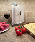 Granite Paper Towel Holder Free Standing Kitchen Roll Holder on countertop with food items, durable granite base, USA-made