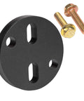 Front view of black round 13mm injection pump idle lock nut wrench plate with two bolts