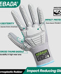 Impact Protection Work Gloves With Grippy Grip And Touchscreen Compatibility, sandy nitrile coated, grey, medium, ANSI A2 cut resistant