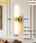 Pretty Darn Sleek Hardwired Wall Sconces Set Of Two With Thick Milky White Glass And Brushed Gold Finish dimensions on wall.