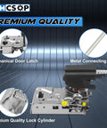 Ford Front Left Driver Side Door Lock Latch Assembly Replacement With Cable Rod Kit, showing mechanical lock parts and rod