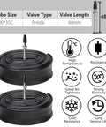 Two Pack 700x35C Foldable Road Bike Tires with Inner Tubes, Presta Valve 48mm, High Temperature and Resistance Features