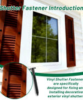 Heavy Duty 80 Pack 3 Inch Vinyl Shutter Fasteners For Home Exterior Repair UV shielded fasteners on window shutters.
