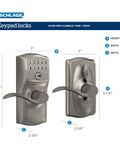 Front and side view of Camelot Keypad Lock With Lever Handle Electronic Keyless Entry For Easy Access Flexible Auto Lock Option Aged Bronze Finish FE595 V CAM 716 ACC