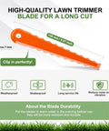 Replacement Blades For Ryobi 3 In 1 Fixed String Trimmer Head AC053N1FH, orange nylon PA6 blade, 128.8mm length