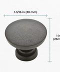 Fulton Soft Iron Round Cabinet Knobs One And Three Sixteenth Inch Easy Install Durable Hardware Front View