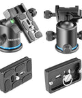 36mm Tripod Ball Head With 360 Degree Pan, Heavy Duty Metal Build, Arca Type Plate, Pro Grade Rig Companion For Photography And Videography, Rock Solid Locking Knobs For Precise Angles, shown with plate