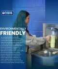 Person using Wall Mount Drinking Fountain With Bottle Filling Station, Cold Stainless Steel Water Cooler, ADA Compliant