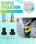 Image of Heavy Boss Level 1HP Submersible Sump Pump with hose adapters for easy operation in water draining tasks.