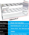Clear Acrylic Test Tube Rack With Twelve Sockets For 10ML Tubes Plastic Centrifuge Tube Holder Stand All In One Lab Organizer