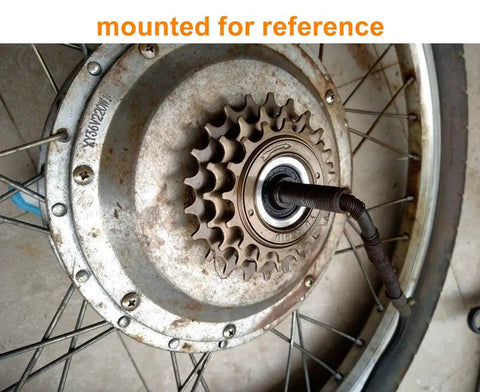 3 Speed Bicycle Freewheel Sprocket Kit with 16T 19T 22T mounted on bike wheel for 1/2 x 1/8 inch chain compatibility