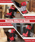 20V Brushless Impact Driver Kit With Two-Speed Variable Speed, Cordless Power in use for furniture assembly and woodworking