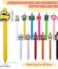 60 Piece Funny Pens Set For Adults With Positive Quotes And Quirky Graphics Like Cute Animals, Rainbows, Aliens, Retro Designs