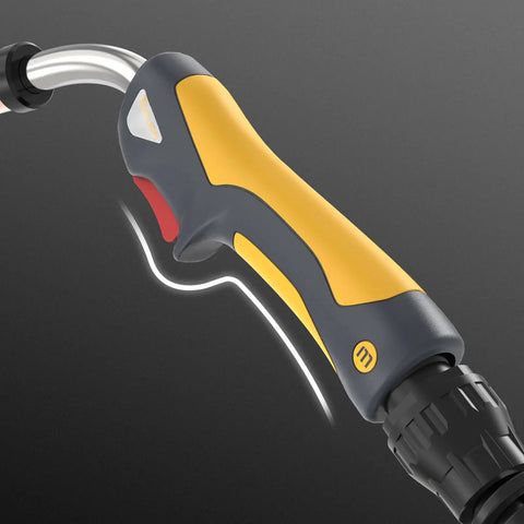 Top Tier 250A MIG Welding Gun Torch With Long 15 Ft Cable And Easy Install For Miller Machines Like The M-25, close-up of ergonomic handle.