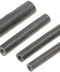 Dorman 47430 four-piece vacuum tubing set, diagonal top view; black rubber tubes with hollow centers, varying lengths