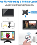 10.1 Inch Security Monitor with Remote Control, HDMI, VGA, BNC Inputs, Built-In Dual Speakers, VESA Mounting Options, Ideal for CCTV