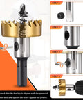 13mm Hole Saw Set For Thin Metal Plastic And PVC Boards High Speed Steel Cutter 4241 with hex key and spring