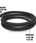 10 Ft Dust Collection Hose Kit With Five Fittings For Woodworking Tools Home Use And Wet Dry Shop Vacuums Includes 1 3/16 In OD Hose 1 In ID