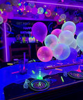 Black Light Strip Kit With 79 Feet Of Flexible LED Lights Powered By 12V 1440 LEDs For Lit Glow At Halloween And Christmas Parties Easy Setup For Fluorescent Dance Floors Not Waterproof For Indoor Use creating vibrant glow at a party