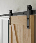 CCJH Six Point Six Feet Heavy Duty Sliding Barn Door Hardware Kit With Quiet Damping Operation And Easy Installation Fits 36 To 40 Inch Wide Door Panels