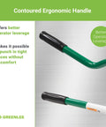 Close-up of contoured ergonomic handle on One Stroke Manual Metal Stud Punch Tool 1-11/32 Inch for better operator leverage.