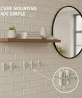 DIY Friendly Hollow Wall Mount Kit For Shelves And Mirrors With Drywall Anchors And Screws, PP Plastic Expansion Plugs And Steel Screws, No Studs Needed, Perfect For Towel Bars, Framed Art, And Light Fixtures. Wall shelf with mirror and mounting anchors
