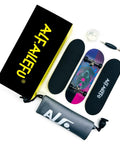 Death Edition Pro Fingerboard Deck 32mm five-layer maple with deep concave CNC trucks and accessories shown in packaging.