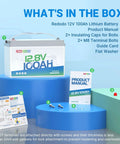 12V Lithium Battery 100Ah Group 31 LiFePO4 Deep Cycle With 100A BMS For Trolling Motor Marine RV accessories and parts.