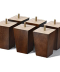4 Inch Wood Furniture Legs Set Of 6 Square Couch Legs For Sofa Armchair Dresser And Sideboard Replacement Mid Century Modern Durable