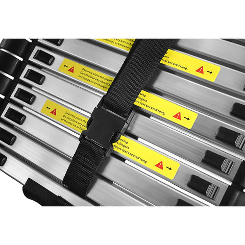 10.5 Ft Telescoping Aluminum Ladder With 330 Lb Capacity, Heavy Duty Extendable Step Ladder, Collapsible Locking Mechanism, Ideal For Attics, Indoors And Outdoors, Safe Storage And Easy Setup