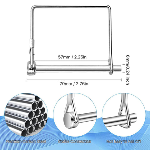 40 Piece Square Coupler Pins Set One Quarter Inch Locking Shafts For Trailer Hitch And Equipment Zinc Coated Carbon Steel