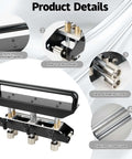 Three Station Edge Roller Bender with sturdy handles, adjustable rollers for sheet metal, showing details for metal roofing projects.