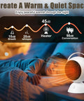 Two Pack Ceramic Space Heaters For Indoor Use 1200W Portable Electric Heaters With Overheat And Tip Over Protection Quiet Desk Heaters For Bedroom And Office Fast Heat In Seconds beside sleeping child