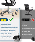 Set of five black office chair casters with standard stems for hardwood floors and carpet; smooth, silent, durable wheels.