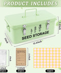 60 Slot Metal Seed Storage Organizer With Lid And Safety Locks For Garden Use Rust Proof Seed Saving Box with accessories