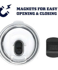 Lid of Rambler 20 Oz Tumbler Stainless Steel Vacuum Insulated With MagSlider Lid Black For Water Coffee