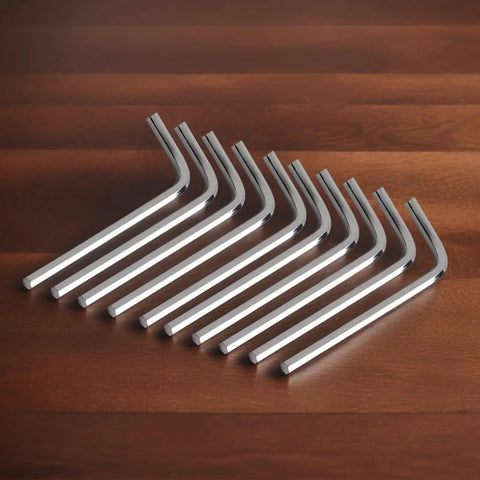 Top Notch 10 Piece L Shape Hex Key Set Metric Steel Wrench Kit 1.5mm To 6mm Compact Hexagon Tool For Home Fixes And Assembly Jobs You Gotta Have, 10 steel hex keys on wood