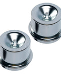 Rustproof Axle Grease Caps 2 Pack With Galvanized Surface, 1.98 Inch Dust Cap For 2000-3500 Lb Trailer Axles close-up of capped design